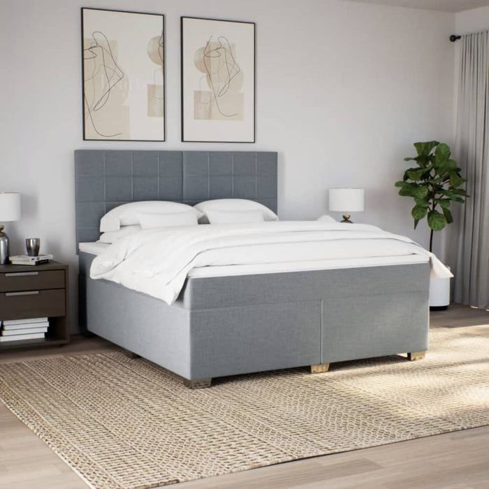 Pat continental, gri deschis, 180x200 cm, material textil - WALTI WALTI