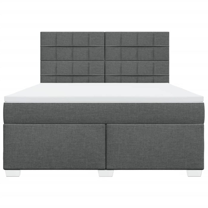 Pat box spring cu saltea, gri închis, 180x200 cm, textil - WALTI WALTI