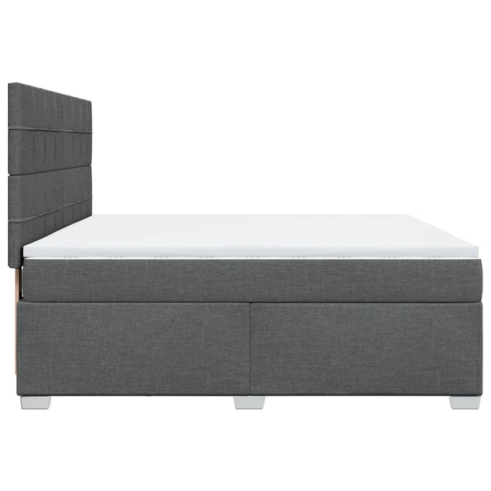 Pat box spring cu saltea, gri închis, 180x200 cm, textil - WALTI WALTI