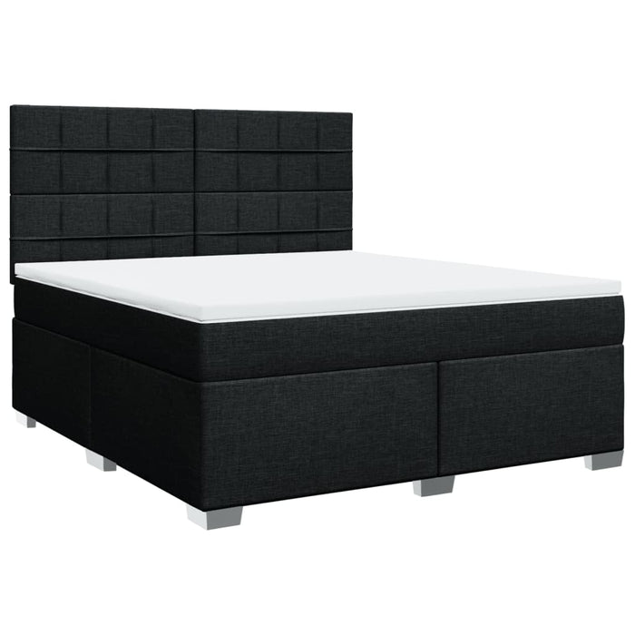 Pat box spring cu saltea, negru, 180x200 cm, catifea - WALTI WALTI