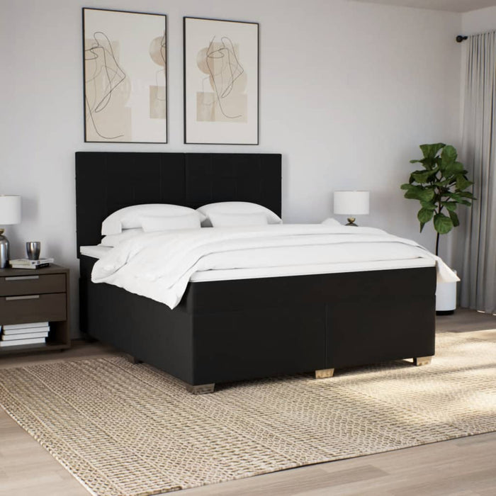 Pat box spring cu saltea, negru, 180x200 cm, catifea - WALTI WALTI