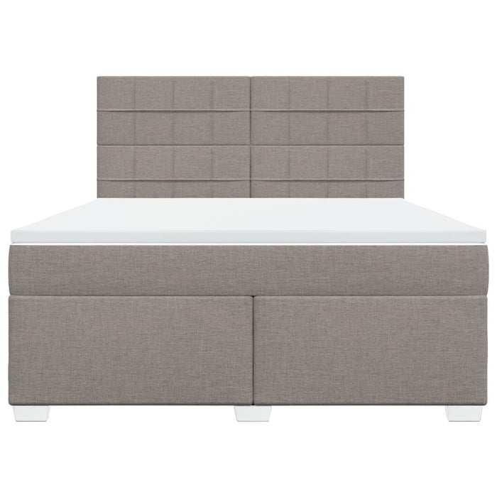 Pat continental cu saltea, gri taupe, 180x200 cm, textil - WALTI WALTI