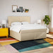 Pat continental cu saltea, crem, 180x200 cm, textil - WALTI WALTI