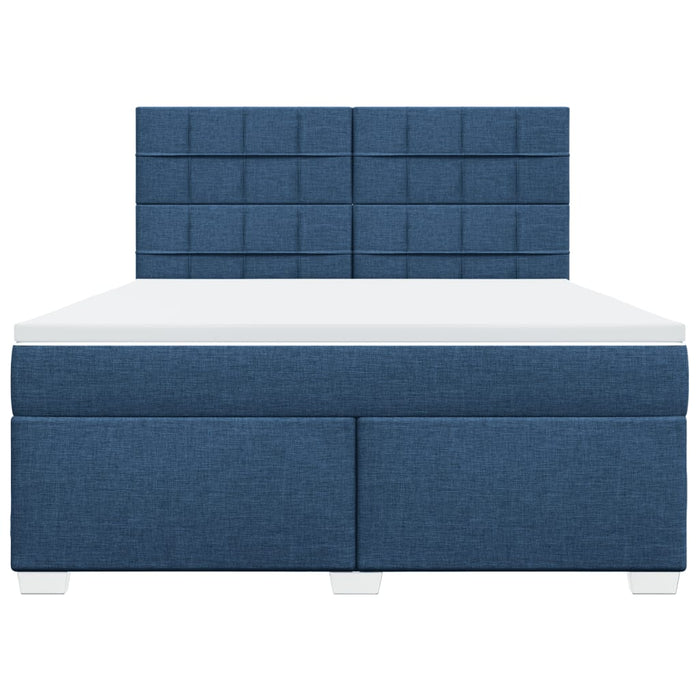 Pat box spring cu saltea, albastru, 180x200 cm, material textil - WALTI WALTI