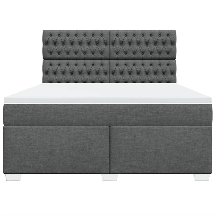 Pat box spring cu saltea, gri închis, 180x200 cm, textil - WALTI WALTI