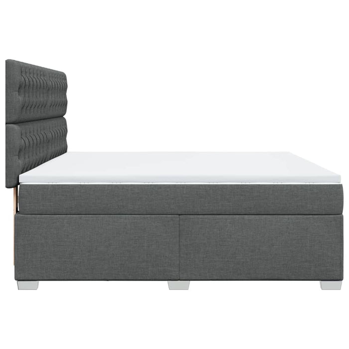 Pat box spring cu saltea, gri închis, 180x200 cm, textil - WALTI WALTI