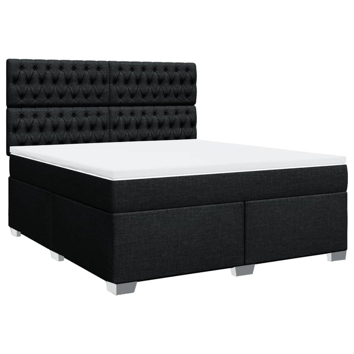 Pat box spring cu saltea, negru, 180x200 cm, catifea - WALTI WALTI