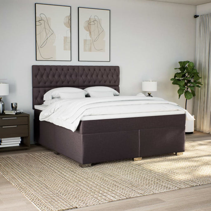 Pat continental cu saltea maro închis 180x200cm material textil - WALTI WALTI
