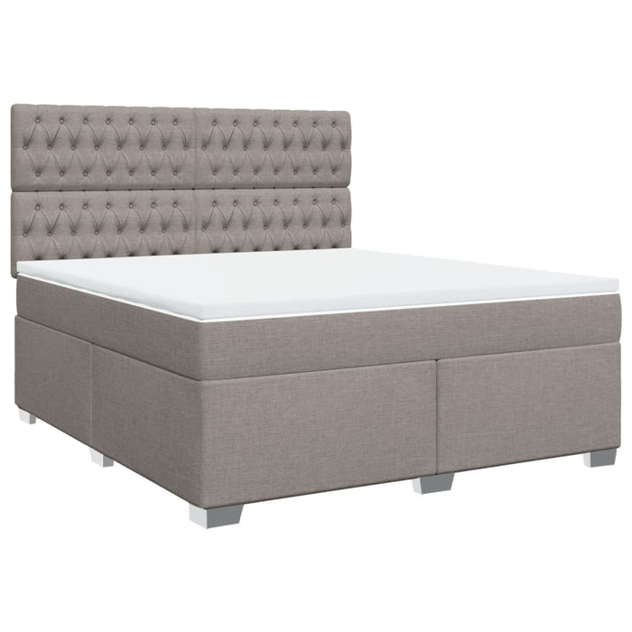 Pat continental cu saltea, gri taupe, 180x200 cm, textil - WALTI WALTI
