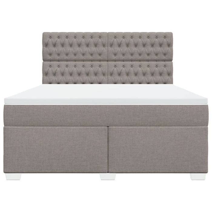 Pat continental cu saltea, gri taupe, 180x200 cm, textil - WALTI WALTI