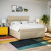 Pat continental cu saltea, crem, 180x200 cm, textil - WALTI WALTI