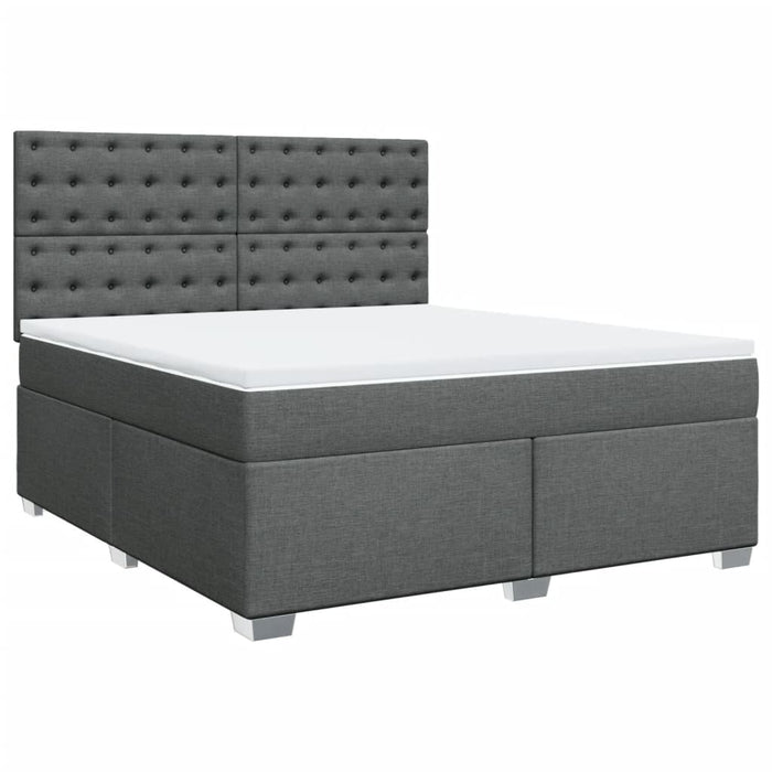 Pat box spring cu saltea, gri închis, 180x200 cm, textil - WALTI WALTI