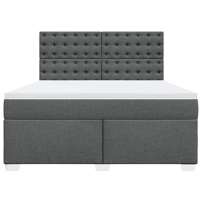 Pat box spring cu saltea, gri închis, 180x200 cm, textil - WALTI WALTI
