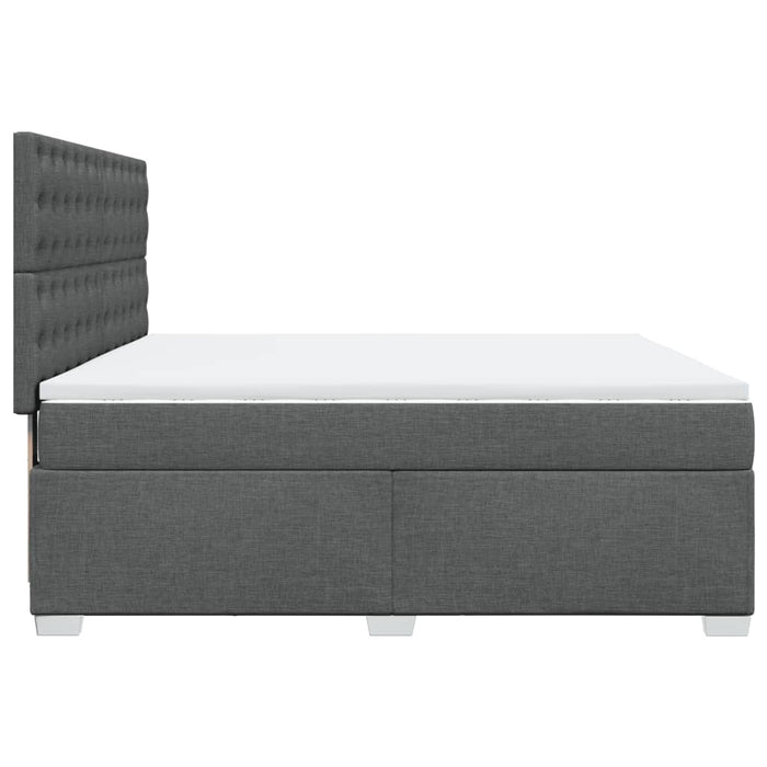 Pat box spring cu saltea, gri închis, 180x200 cm, textil - WALTI WALTI
