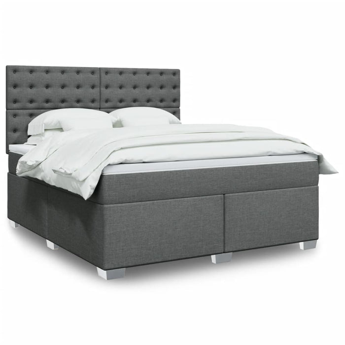 Pat box spring cu saltea, gri închis, 180x200 cm, textil - WALTI WALTI