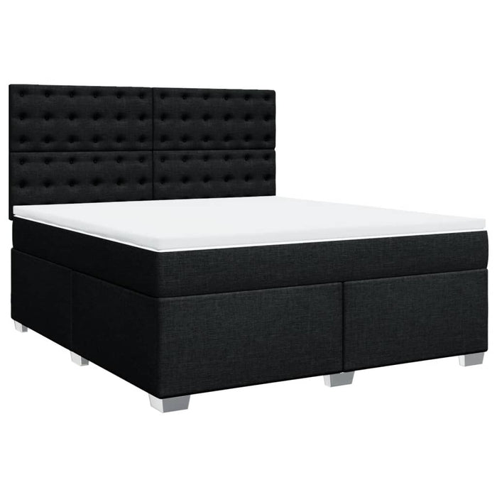 Pat box spring cu saltea, negru, 180x200 cm, catifea - WALTI WALTI
