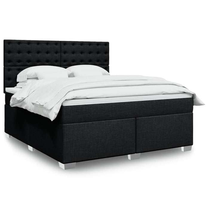 Pat box spring cu saltea, negru, 180x200 cm, catifea - WALTI WALTI