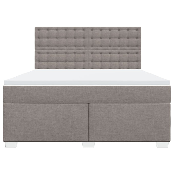 Pat continental cu saltea, gri taupe, 180x200 cm, textil - WALTI WALTI