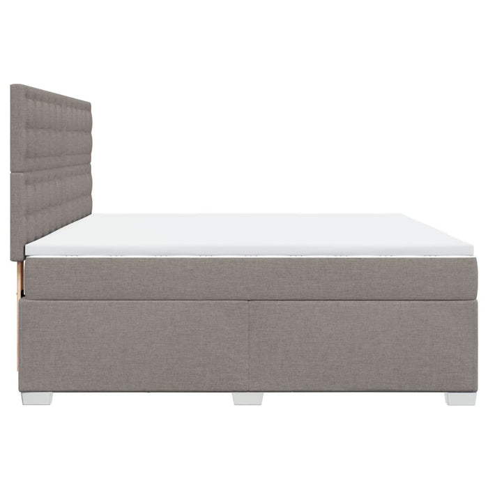 Pat continental cu saltea, gri taupe, 180x200 cm, textil - WALTI WALTI
