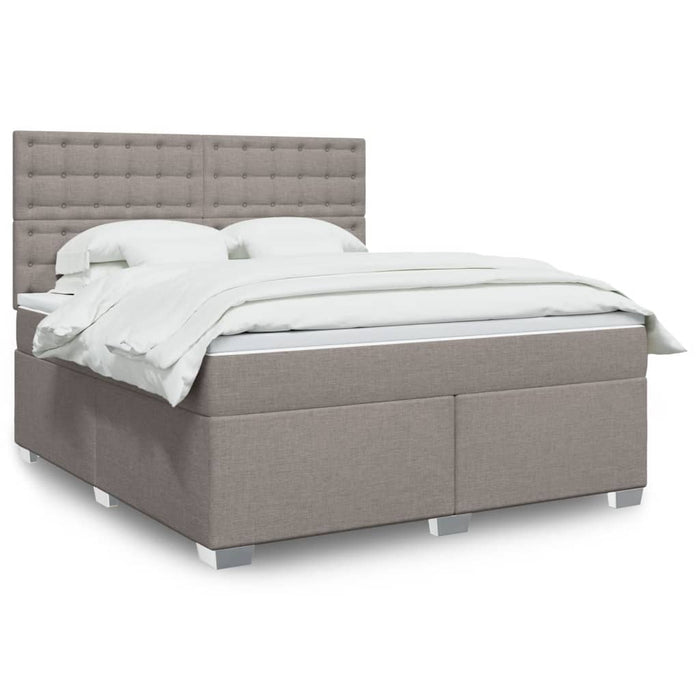 Pat continental cu saltea, gri taupe, 180x200 cm, textil - WALTI WALTI