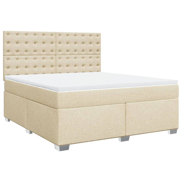 Pat continental cu saltea, crem, 180x200 cm, textil - WALTI WALTI