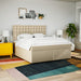 Pat continental cu saltea, crem, 180x200 cm, textil - WALTI WALTI