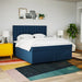 Pat box spring cu saltea, albastru, 180x200 cm, material textil - WALTI WALTI