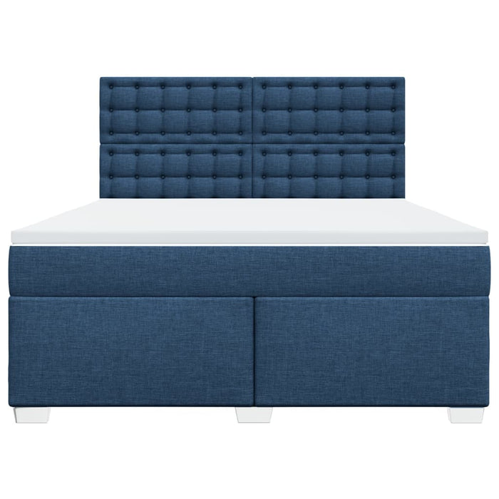 Pat box spring cu saltea, albastru, 180x200 cm, material textil - WALTI WALTI
