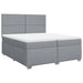 Pat box spring cu saltea, gri deschis, 200x200 cm, textil - WALTI WALTI