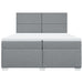 Pat box spring cu saltea, gri deschis, 200x200 cm, textil - WALTI WALTI