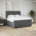Pat box spring cu saltea, gri închis, 200x200 cm, textil - WALTI WALTI