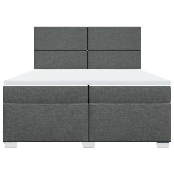 Pat box spring cu saltea, gri închis, 200x200 cm, textil - WALTI WALTI