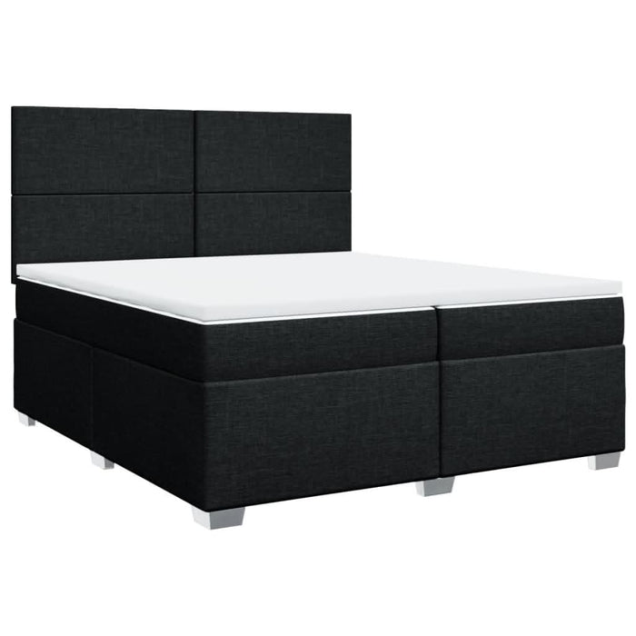 Pat box spring cu saltea, negru, 200x200 cm, textil - WALTI WALTI