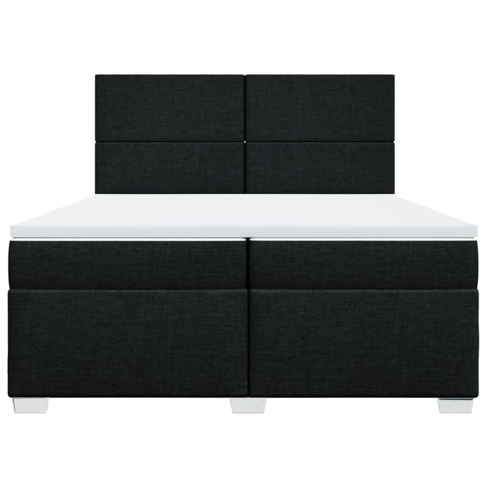 Pat box spring cu saltea, negru, 200x200 cm, textil - WALTI WALTI