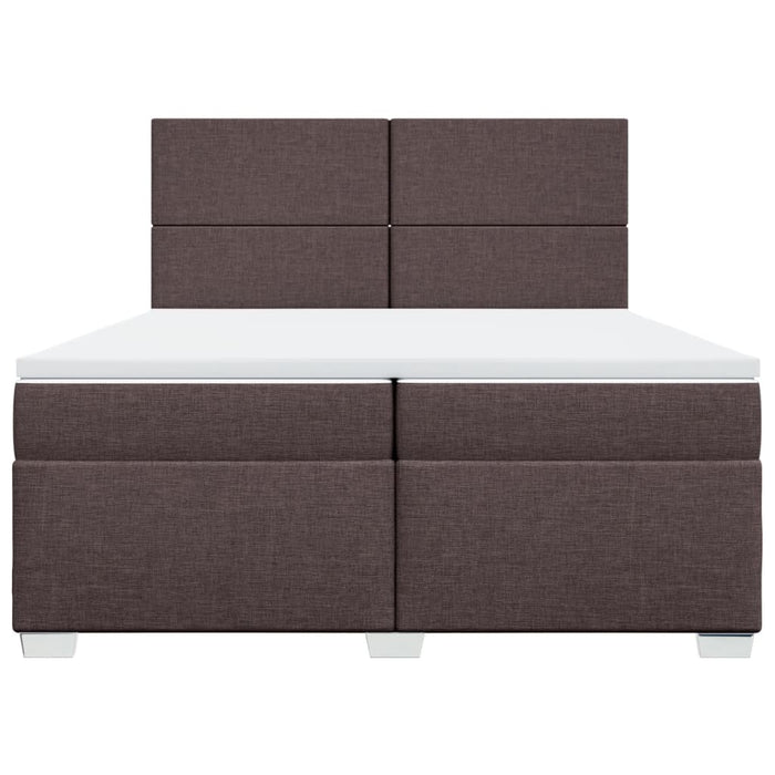 Pat box spring cu saltea, maro închis, 200x200 cm, textil - WALTI WALTI