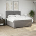 Pat box spring cu saltea, gri taupe, 200x200 cm, textil - WALTI WALTI