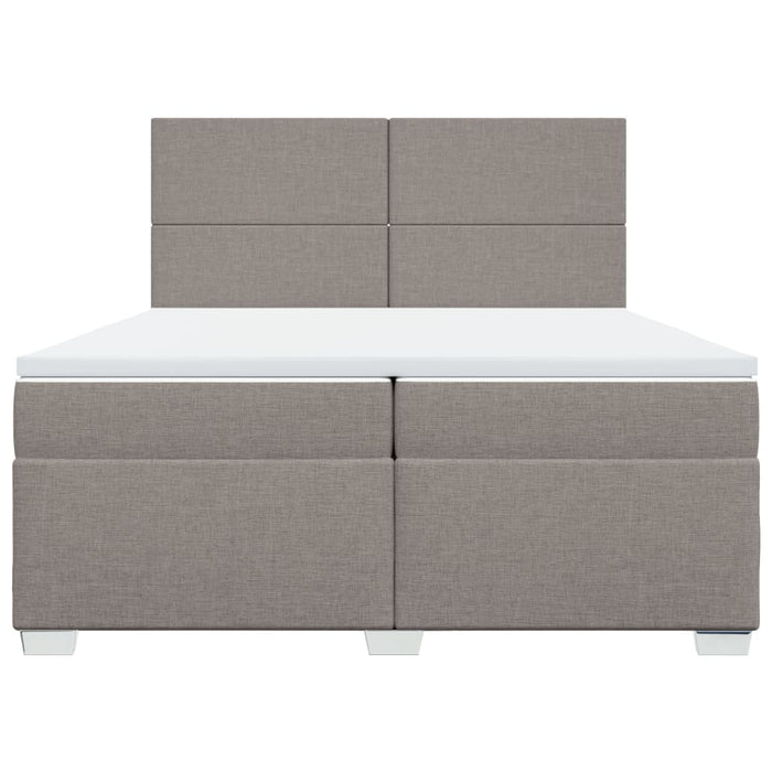 Pat box spring cu saltea, gri taupe, 200x200 cm, textil - WALTI WALTI