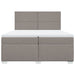 Pat box spring cu saltea, gri taupe, 200x200 cm, textil - WALTI WALTI