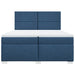 Pat box spring cu saltea, albastru, 200x200 cm, textil - WALTI WALTI