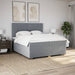 Pat box spring cu saltea, gri deschis, 200x200 cm, textil - WALTI WALTI