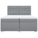 Pat box spring cu saltea, gri deschis, 200x200 cm, textil - WALTI WALTI