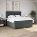 Pat box spring cu saltea, gri închis, 200x200 cm, textil - WALTI WALTI