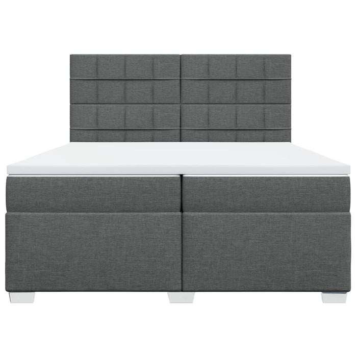 Pat box spring cu saltea, gri închis, 200x200 cm, textil - WALTI WALTI