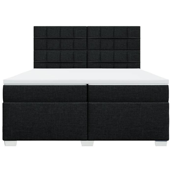 Pat box spring cu saltea, negru, 200x200 cm, textil - WALTI WALTI