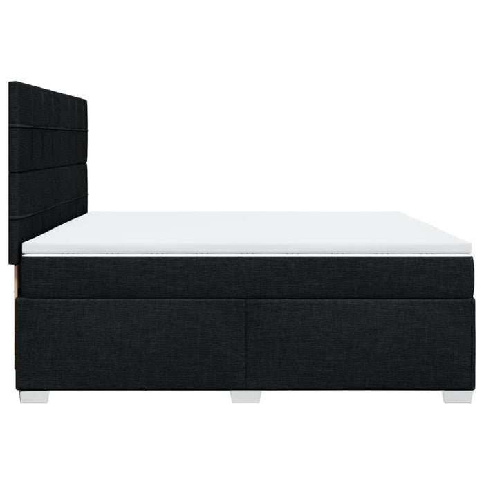 Pat box spring cu saltea, negru, 200x200 cm, textil - WALTI WALTI