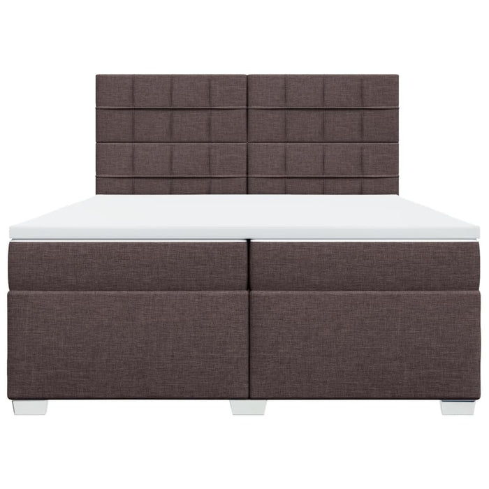 Pat box spring cu saltea, maro închis, 200x200 cm, textil - WALTI WALTI