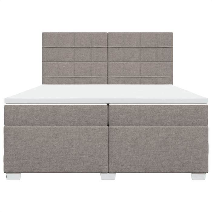 Pat box spring cu saltea, gri taupe, 200x200 cm, textil - WALTI WALTI