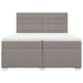 Pat box spring cu saltea, gri taupe, 200x200 cm, textil - WALTI WALTI