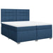 Pat box spring cu saltea, albastru, 200x200 cm, textil - WALTI WALTI