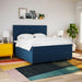 Pat box spring cu saltea, albastru, 200x200 cm, textil - WALTI WALTI